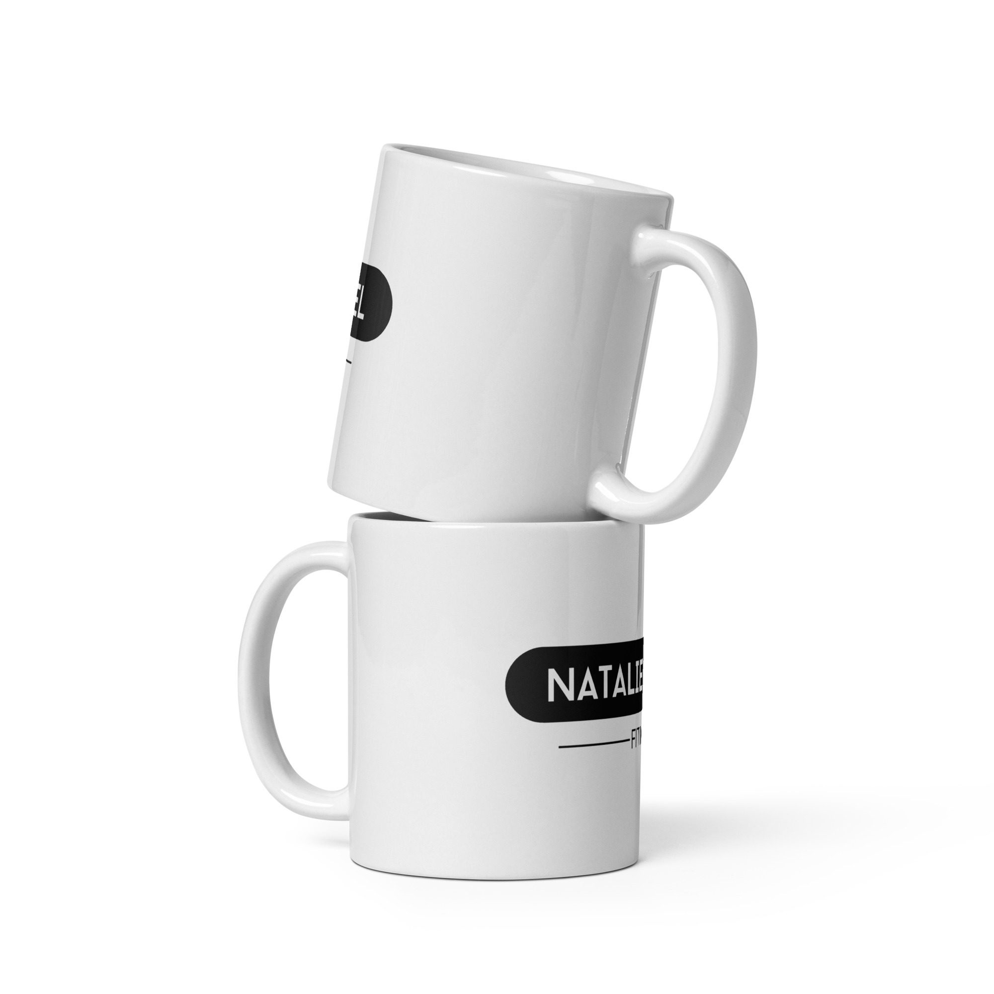 White glossy mug